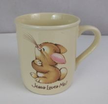 Vintage Hallmark Mug Mates Jesus Loves You Jesus Loves Me Coffee Cup Japan - $7.75