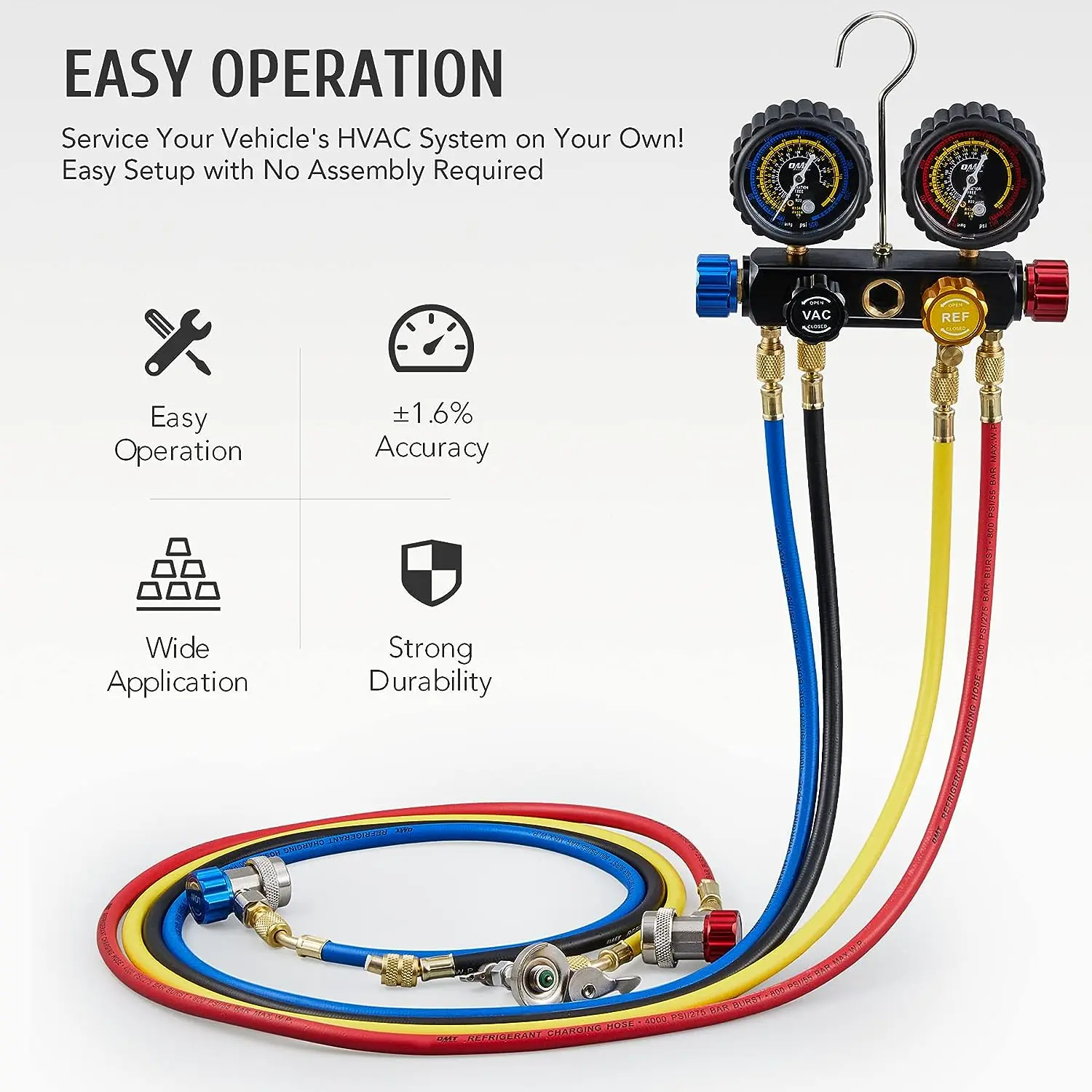 Way AC Gauge Set, AC Manifold Gauge Set for R410a R22 R134a Refrigerant,... - $334.62