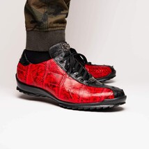 Hand painted big block alligator scales Sneaker Shoes Saulo BlackCherry image 5