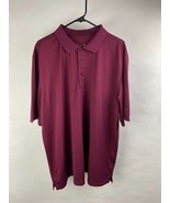 Arnold Palmer Mens 2XL Shirt Sleeve Collared Golf Polo Shirt, Burgundy/R... - £17.34 GBP