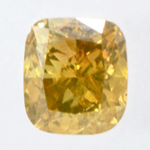 Cushion Shape Diamond Fancy Orange Brown Color SI2 IGI Certificate 0.39 Carat - £380.06 GBP
