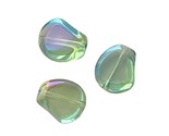 10 pcs Hyacinth Bean Glass Beads Green Mirror Finish Electroplate 15x13mm - £3.94 GBP