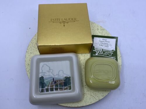 Primary image for ESTEE LAUDER Aliage Country Winter Porcelain Soap Dish & Cake Soap 3.5oz
