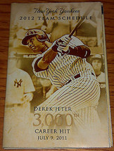 New York Yankees Baseball 2012 Derek Jeter 3000th Team Pocket Schedule Booklet - £2.31 GBP