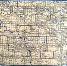 Map North Dakota 1938 United States Print Atlas Antique Northern Border DWU7 - £27.52 GBP