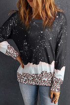 Black Leopard Bleached Pullover Sweatshirt - $31.99