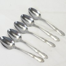 Oneida Fenway Daydream Oval Soup Spoons 6.5&quot; Wm A Rogers Lot of 5 - £11.74 GBP