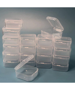 Wotermly 20 Pcs Small Plastic Boxes Mini Square Plastic Clear Storage Co... - £9.71 GBP