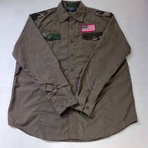 Swaggers designed by Genesis Men's XL Button Up Green Shirt U.S. Force U.S. Flag image 12