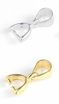 1 Genuine 925 Sterling Silver Bail Connector Bale Pinch Clasp Pendants F... - $5.49