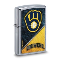 Zippo® MLB®  Milwaukee Brewers Street Chrome™ Lighter - New Design - £27.93 GBP