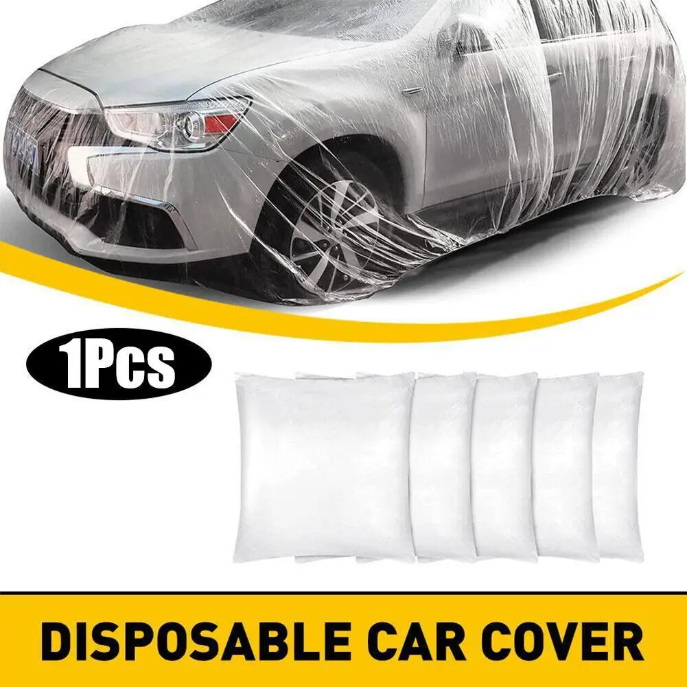 Disposable Car Cover Plastic Car Clothing Universal Rain Dust Garage Full Cover - £9.57 GBP+