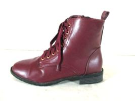 Italina Burgundy Side Zip Ankle Boots Women&#39;s 7 (SW45) - $23.76