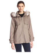 Fleet Street Women&#39;s Short Duffle Coat w/ Front Plackets &amp; Faux Fur Hood... - $1,282.96 MXN