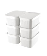 Plastic Storage Bins With Lid Set Of 6 Baskets For Organizing Container ... - $48.99