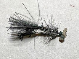 2022, 6 pk, Size 6, Spinner Fly, Black-blue-gold-silver-Rainbow body, Ho... - £6.21 GBP