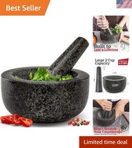 Granite Mortar and Pestle Set with Non-Slip Protectors - Ideal for Pesto... - $840.68 MXN