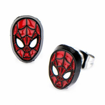 Marvel Comics Spider-Man Mask Stud Earrings Red - £13.53 GBP