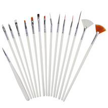 15pcs Nail Art Design Painting Drawing Dotting Pen Brush DIY Tool Set (White)