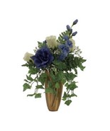 ROSE DELPHINIUM BABY&#39;S BREATH IVY BOUQUET for CRYPT or MAUSOLEUM - £29.68 GBP