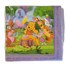 Vtg Winnie the Pooh 1st Birthday Hallmark Disney 16 Count Napkins Piglet Tigger  - £4.73 GBP