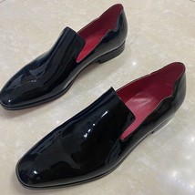 Newest Black Loafer Shoes Man Round Toe Slip On Flat Shoes Male Fashion Party Sh - £115.58 GBP