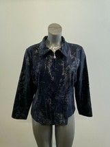 Soft Works Petites Women&#39;s Full Zip Corduroy Jacket Size 16 Blue Long Sl... - £9.37 GBP