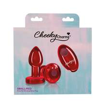 Cheeky Charms - Rechargeable Vibrating Metal Butt Plug With Remote Control - Red - £69.93 GBP+