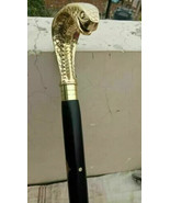 Vintage Brass Snake Head Handle Victorian Round Wooden Walking Stick Can... - $703.08 MXN