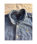 Ralph Lauren Denim Shirt Men’s Large Blue Button Down 100% Cotton - $36.22 CAD