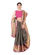 Women&#39;s Woven Banarasi Silk Saree with Blouse Piece sari - €10,68 EUR