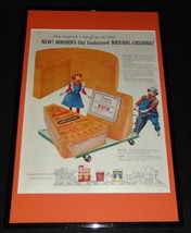 1955 Borden&#39;s Cheddar Cheese Framed 11x17 ORIGINAL Advertising Display  - £47.36 GBP