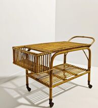 Carrello bar in bambù, made in Italy, anni '70 - $314.58