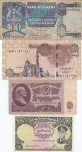 Uganda, Russia, Burma, Egypt, Set of 4 Notes , All Different - $9.65
