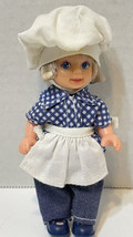 Rare Vintage Simba Mini Doll Chefs Hat Apron Blonde Hair Blue Eyes 5 inches - £19.98 GBP