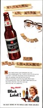 1955 magazine ad for Carling Black Label Beer - Scrabble tiles, nothing ... - £16.95 GBP