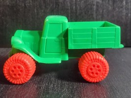 VIKINGPLAST SOFT PLASTIC TOY DUMP TRUCK VINTAGE MADE IN SWEDEN GREEN AND... - $7.85