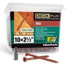 Deck Plus 48430 Wood Screws #10 x 2-1/2&quot;, Red, 5lb Box - £32.53 GBP