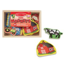 Melissa &amp; Doug 20 Wooden Farm Magnets in a Box - Cute Barnyard Animal Fr... - $12.64