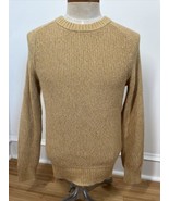 Lands End S 34-36 Marled Yellow Rib Knit Drifter Cotton Crewneck Sweater - £18.45 GBP