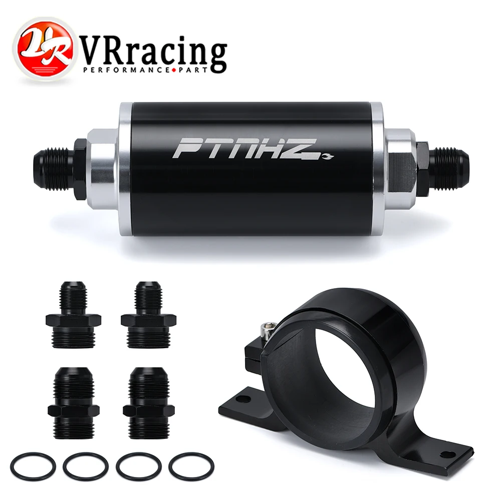 VR - 58mm Universal Inline Fuel Filter with Adaptor AN6 AN8 AN10 Fittings 50 - £34.46 GBP+