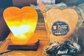Zennery Heart Shaped Himalayan Salt Lamp on Wooden Base NEW in Box 8 Tall - 9LBS - £26.30 GBP