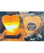 Zennery Heart Shaped Himalayan Salt Lamp on Wooden Base NEW in Box 8 Tal... - $32.71