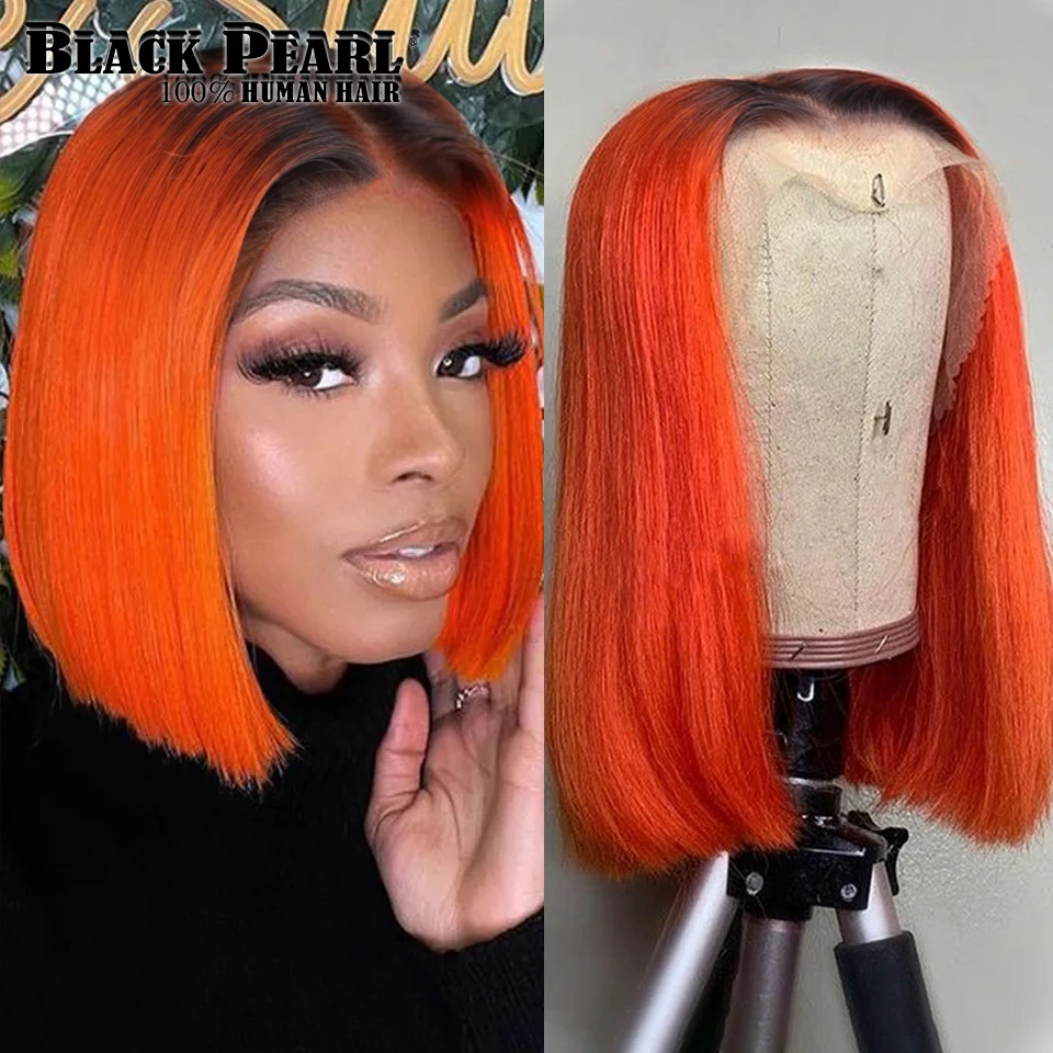 Ginger Lace Front Human Hair Wigs Glueless Wig Short Bob Wig Lace Front Hum - £39.65 GBP+