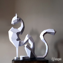 Egyptian cat sculpture papercraft template - £7.98 GBP
