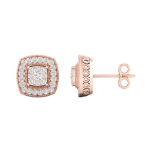 Authenticity Guarantee 
1/2 Ct TDW Diamond 10K Rose Gold Cushion Halo St... - £526.85 GBP