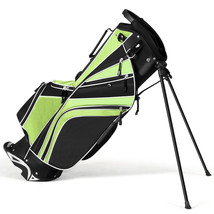 Golf Stand Bag 6 Way Divider Golf Carry Bag W/ Straps &amp; 7 Storage Pockets Green - £113.77 GBP
