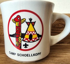 Vintage Boy Scouts Camp Schoellkopf Mug Cup BSA Teepee Totem Pole - $9.49