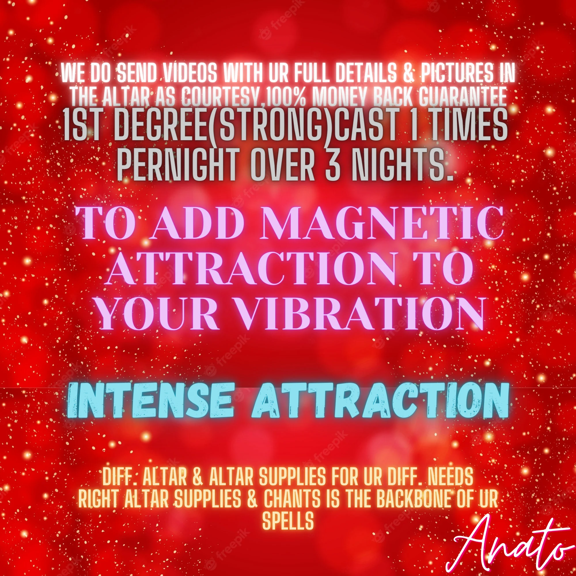 Intense Attraction Fire of Love Contact Me Spell Strengthen Passion, Desire - $660.00