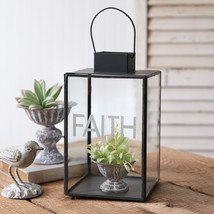 Faith Candle Lantern in metal and Glass image 2